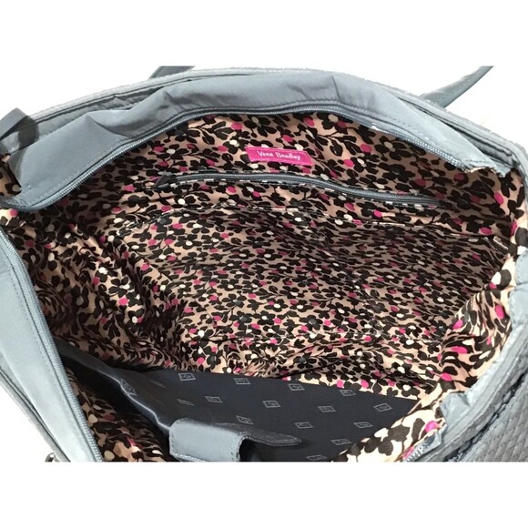 Vera Bradley Iconic Laptop Tote Charcoal Blue College School Travel - Picture 13 of 16